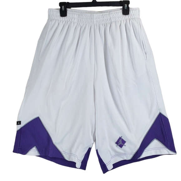 Vtg Nike Jordan Jumpman Basketball Board Jort Shorts Mens XL Mesh Lined White - Picture 13 of 14